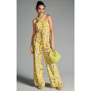 Ieena for Mac Duggal Wide-Leg Cross-Halter Jumpsuit - New Size 8